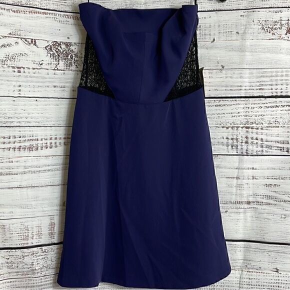 Rachel Rachel Roy guest list mesh strapless bandeau dress African violet - Picture 2 of 12